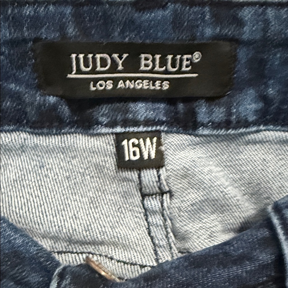 Judy Blue Dark Blue Leopard-Print Skinny Jeans - Picture 2 of 3